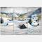 Designart - Mountain Village In Winter - Traditional Canvas Wall Art Print
